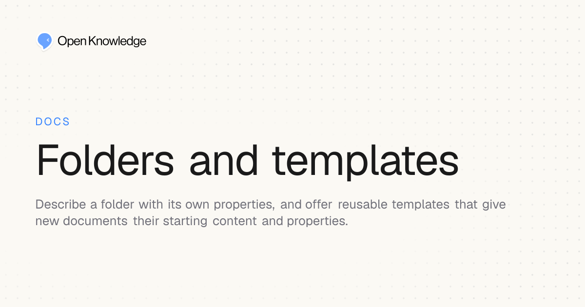 Folders and templates · OpenKnowledge
